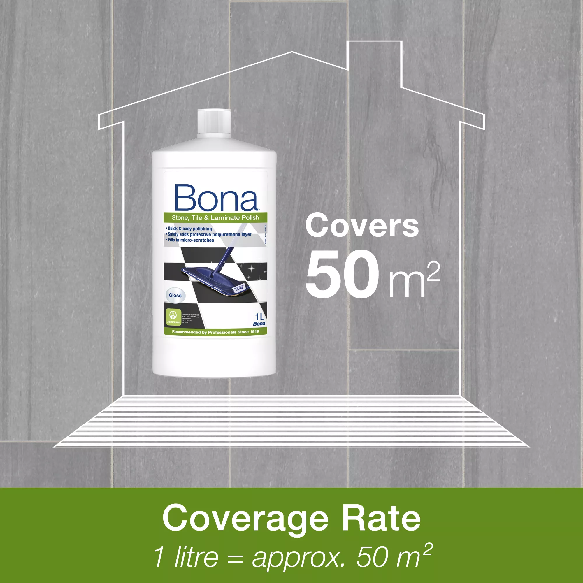 Bona Laminate, Stone & Tile Floor Polish, 1L Bottle 6 Bona Laminate, Stone & Tile Floor Polish, 1L Bottle - Image 4