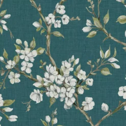 Boutique Eliza Teal Floral Smooth Wallpaper -Hammerite Shop boutique eliza teal floral smooth wallpaper5011583501490 03c bq
