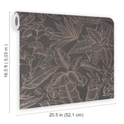 Boutique Paradise Brown Leaves Smooth Wallpaper 13 Boutique Paradise Brown Leaves Smooth Wallpaper -Hammerite Shop boutique paradise brown leaves smooth wallpaper5011583495614 02t bq