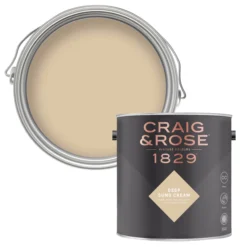 Craig & Rose 1829 Deep Sung Cream  Chalky Emulsion Paint, 2.51L