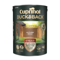 Cuprinol 5 Year Ducksback Autumn Gold Fence & Shed Treatment, 5L -Hammerite Shop cuprinol 5 year ducksback autumn gold fence shed treatment 5l5010212549155 04c bq