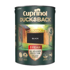 Cuprinol 5 Year Ducksback Black Matt Fence & Shed Treatment, 5L -Hammerite Shop cuprinol 5 year ducksback black matt fence shed treatment 5l5010212619360 04c bq
