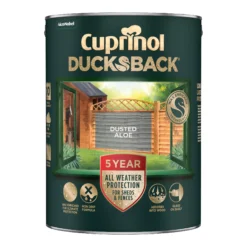 Cuprinol Ducksback Dusted Aloe Matt Arbours, Fencing, Gates, Sheds & Summerhouses Treatment, 5L -Hammerite Shop cuprinol ducksback dusted aloe matt arbours fencing gates sheds summerhouses treatment 5l5010212667231 08c bq