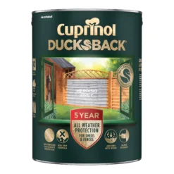 Cuprinol Ducksback Herring Grey Matt Arbours, Fencing, Gates, Sheds & Summerhouses Treatment, 5L -Hammerite Shop cuprinol ducksback herring grey matt arbours fencing gates sheds summerhouses treatment 5l5010212667248 08c bq