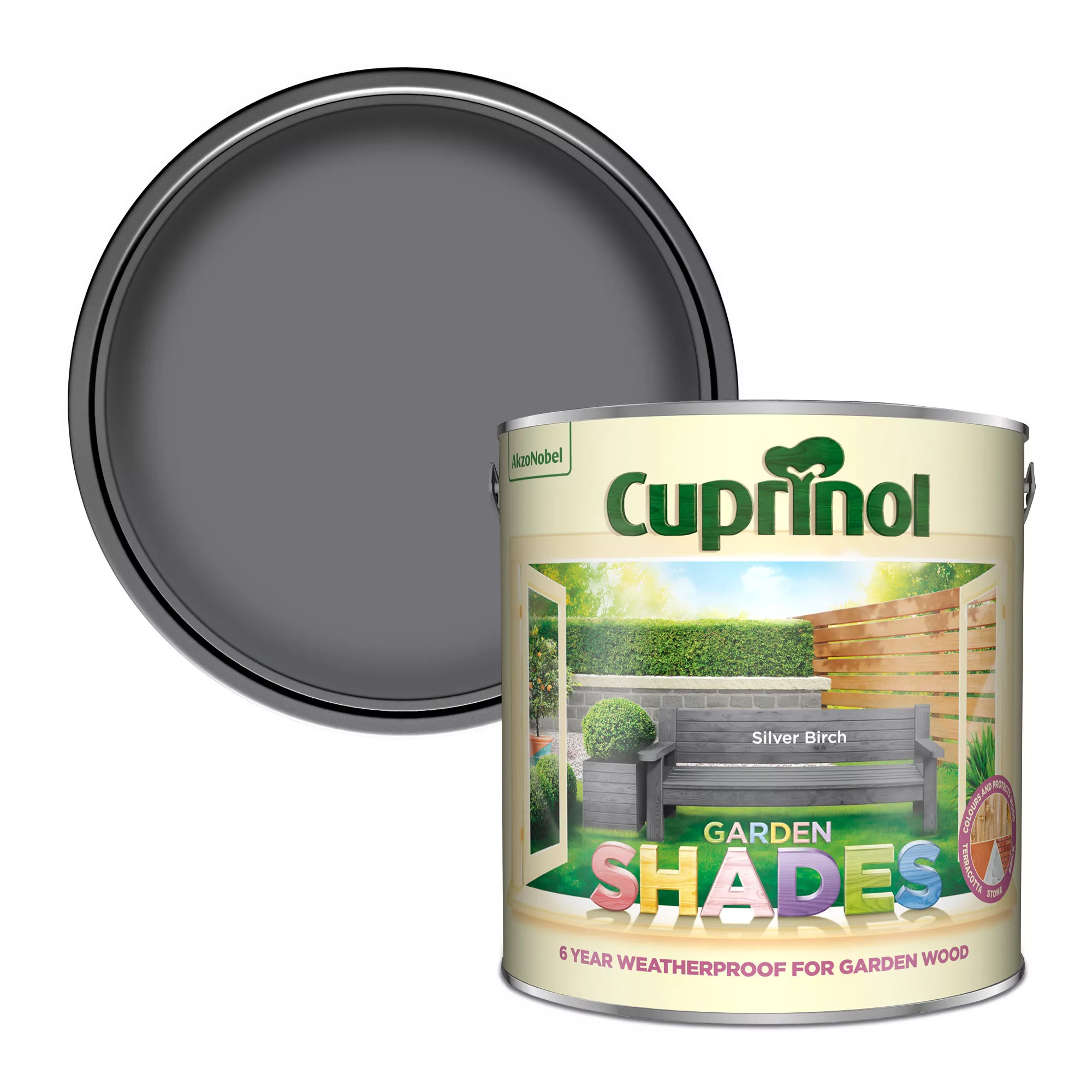 Cuprinol Garden Shades Silver Birch Matt Multi-surface Exterior Wood Paint, 2.5L 3 Cuprinol Garden Shades Silver Birch Matt Multi-surface Exterior Wood Paint, 2.5L