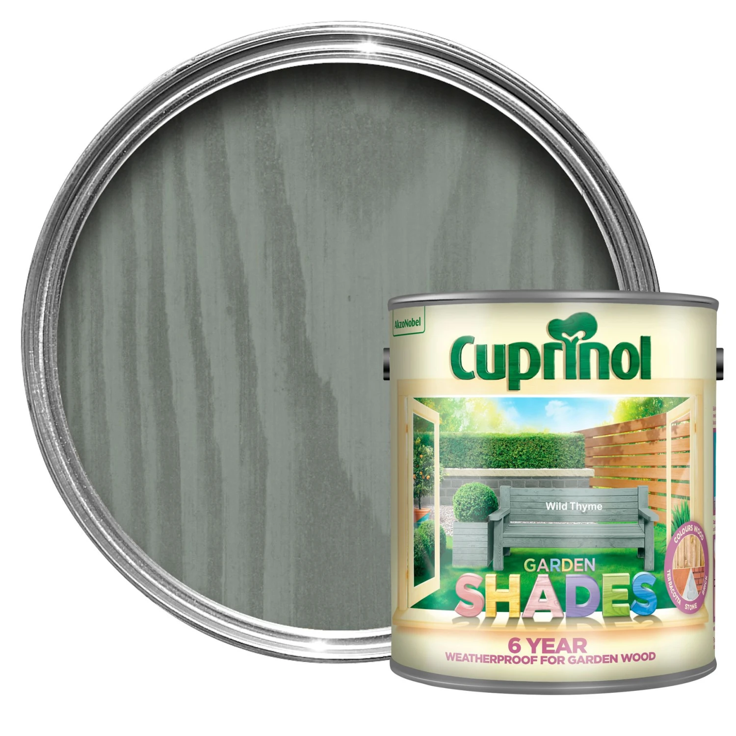 Cuprinol Garden Shades Wild Thyme Matt Multi-surface Exterior Wood Paint, 2.5L 3 Cuprinol Garden Shades Wild Thyme Matt Multi-surface Exterior Wood Paint, 2.5L