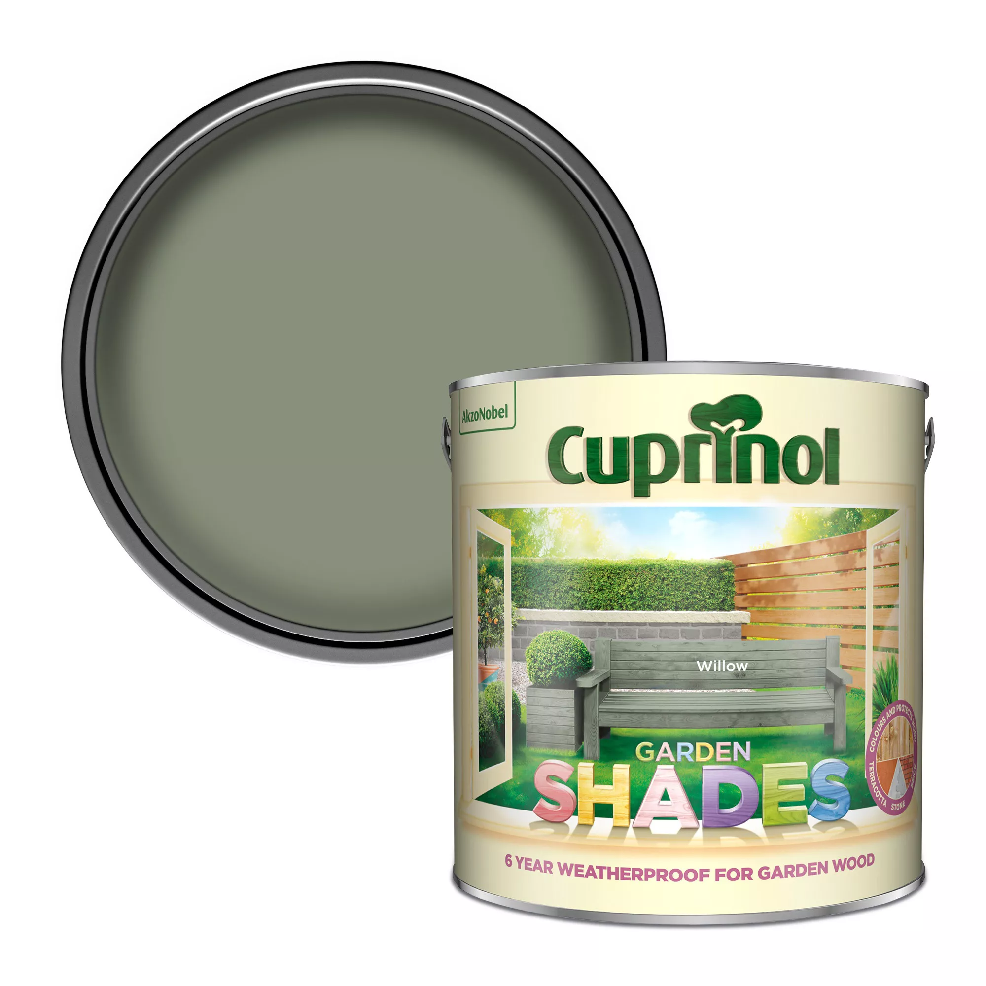 Cuprinol Garden Shades Willow Matt Multi-surface Exterior Wood Paint, 2.5L 3 Cuprinol Garden Shades Willow Matt Multi-surface Exterior Wood Paint, 2.5L