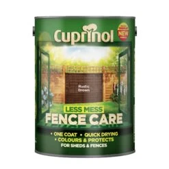 Cuprinol Less Mess Fence Care Rustic Brown Matt Exterior Wood Paint, 5L -Hammerite Shop cuprinol less mess fence care rustic brown matt exterior wood paint 5l5010212572795 08c bq
