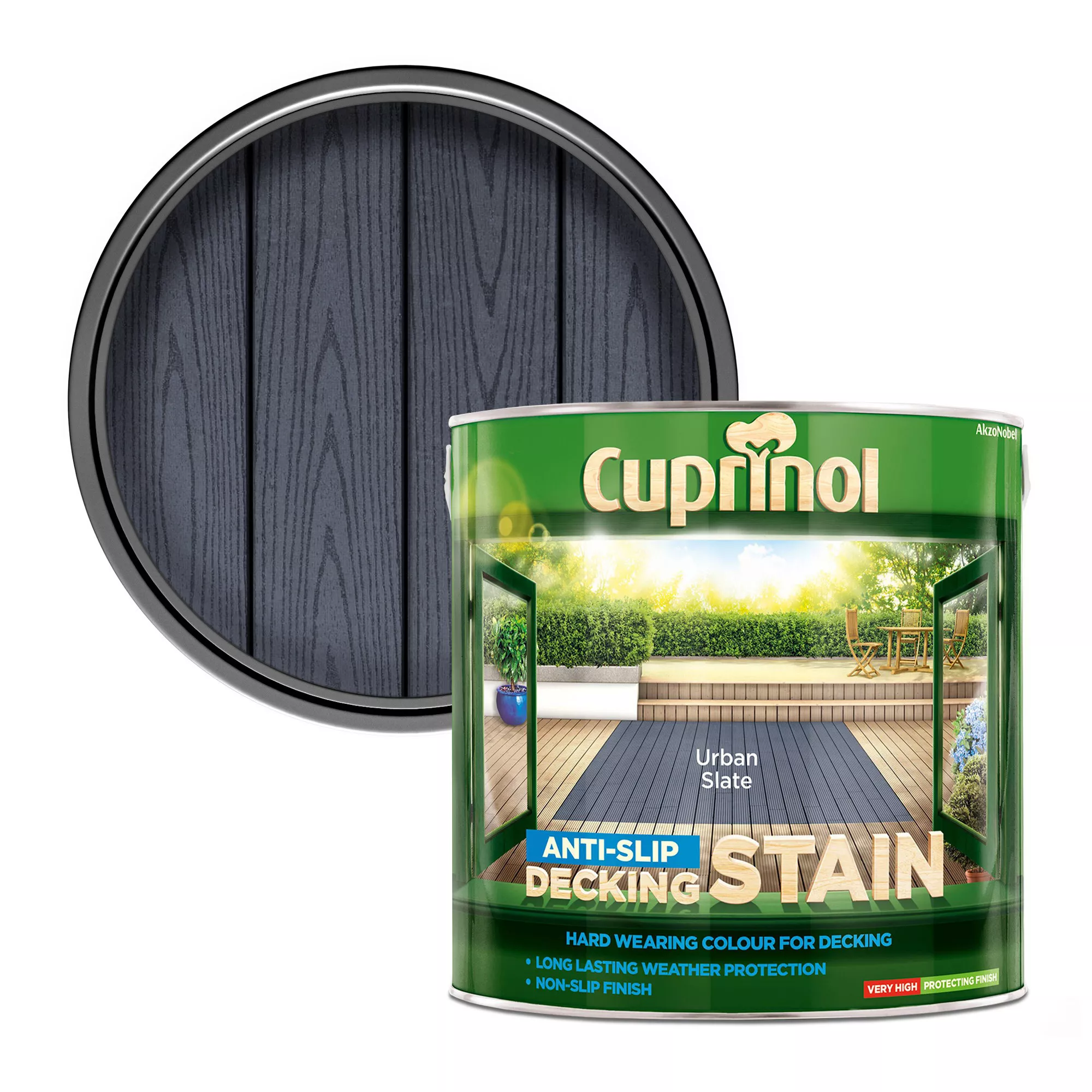 Cuprinol Urban Slate Matt Decking Wood Stain, 2.5L 3 Cuprinol Urban Slate Matt Decking Wood Stain, 2.5L