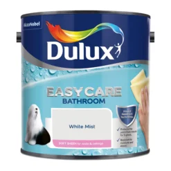 Dulux Easycare Bathroom White Mist Soft Sheen Wall Paint, 2.5L -Hammerite Shop dulux easycare bathroom white mist soft sheen wall paint 2 5l5010212668597 08c bq