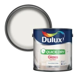 Dulux Quick Dry Pure Brilliant White Gloss Metal & Wood Paint, 2.5L
