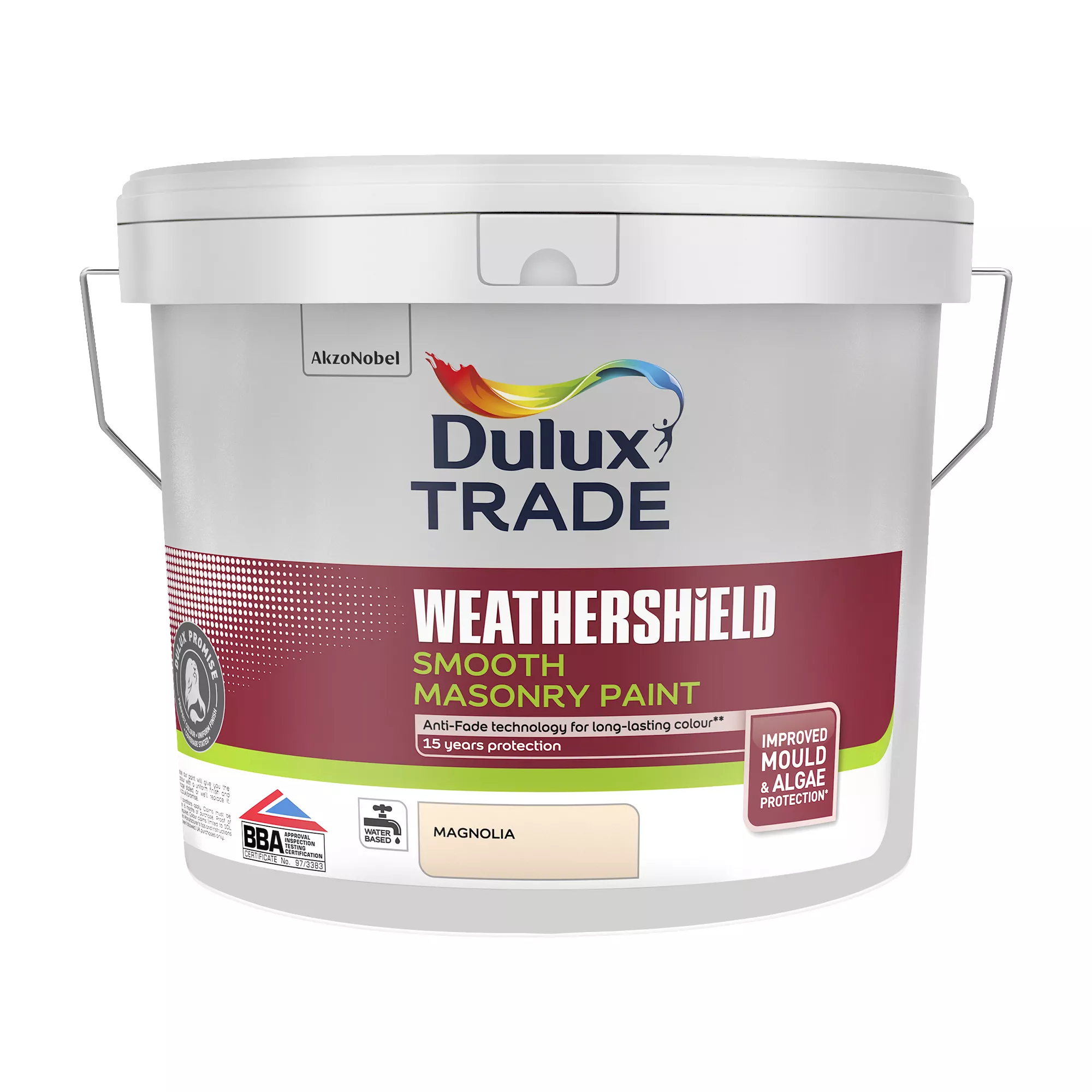 Dulux Trade Weathershield Magnolia Smooth Masonry Paint, 10L Tin 3 Dulux Trade Weathershield Magnolia Smooth Masonry Paint, 10L Tin