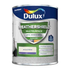 Dulux Weathershield Almond White Satinwood Multi-surface Paint, 750ml -Hammerite Shop dulux weathershield almond white satinwood multi surface paint 750ml5010212651667 08c bq