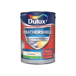 Dulux Weathershield Gardenia Smooth Matt Masonry Paint, 5L -Hammerite Shop dulux weathershield gardenia smooth matt masonry paint 5l5010212644522 08c bq