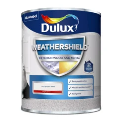 Dulux Weathershield Pure Brilliant White Gloss Exterior Metal & Wood Paint, 750ml -Hammerite Shop dulux weathershield pure brilliant white gloss exterior metal wood paint 750ml5010212431115 08c bq