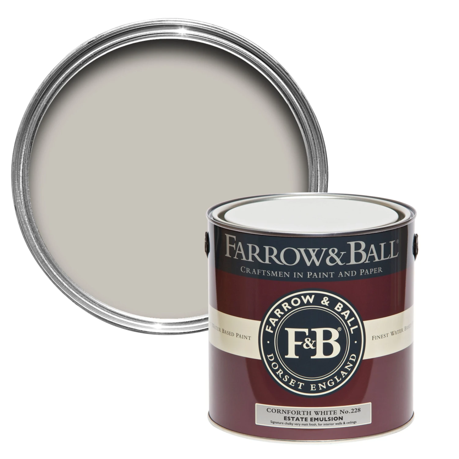 Farrow & Ball Estate Cornforth White No.228 Matt Emulsion Paint, 2.5L 3 Farrow & Ball Estate Cornforth White No.228 Matt Emulsion Paint, 2.5L