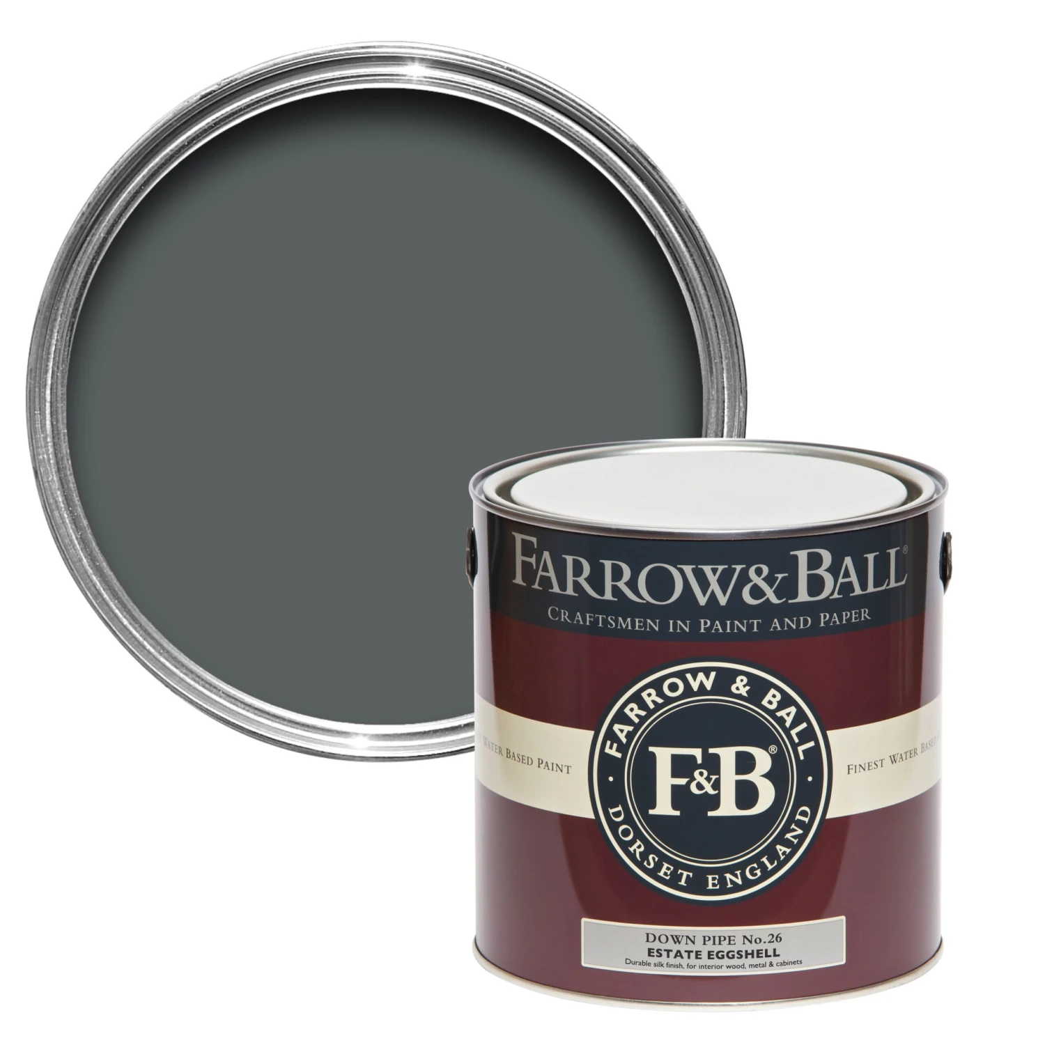 Farrow & Ball Estate Downpipe No.26 Eggshell Metal & Wood Paint, 2.5L 3 Farrow & Ball Estate Downpipe No.26 Eggshell Metal & Wood Paint, 2.5L