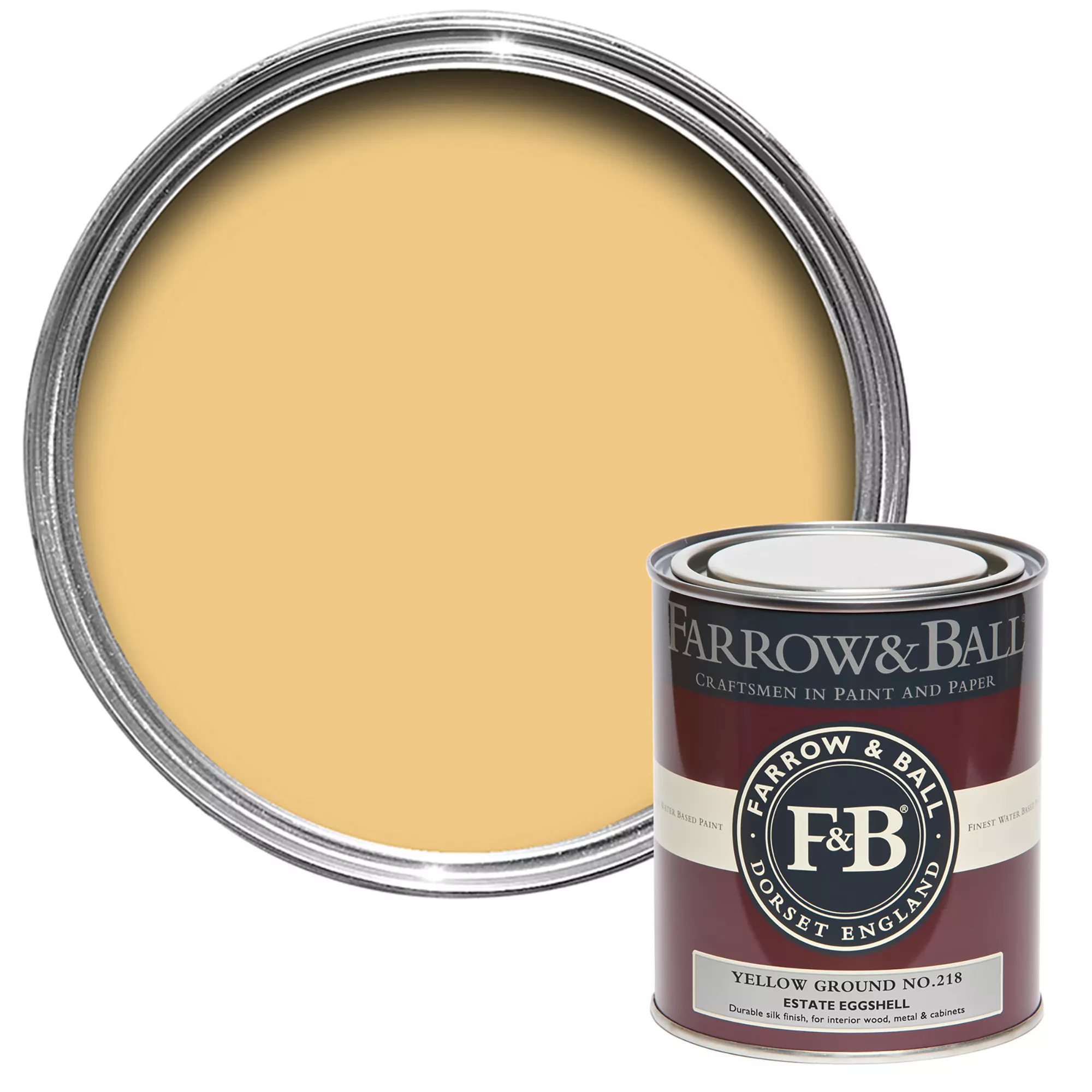 Farrow & Ball Estate Yellow Ground No.218 Eggshell Paint, 750ml 3 Farrow & Ball Estate Yellow Ground No.218 Eggshell Paint, 750ml