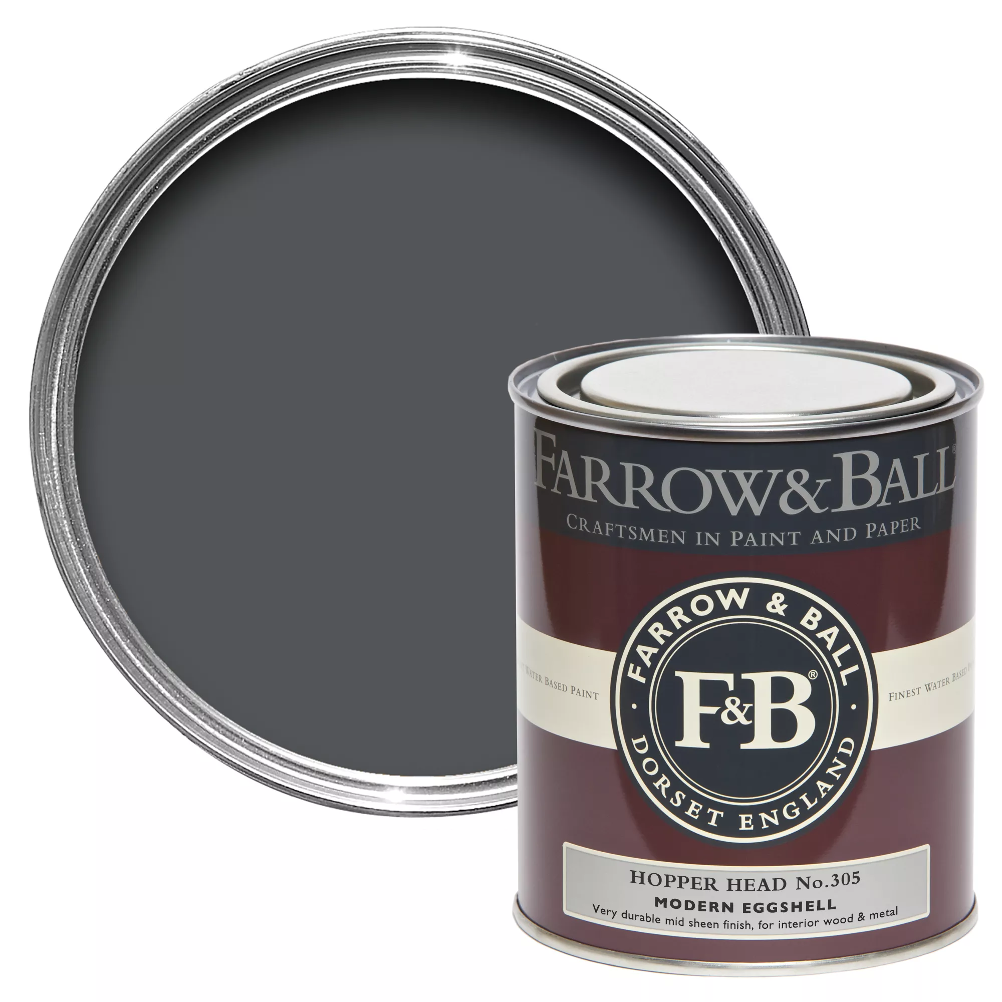 Farrow & Ball Modern Hopper Head No.305 Eggshell Paint, 750ml 3 Farrow & Ball Modern Hopper Head No.305 Eggshell Paint, 750ml