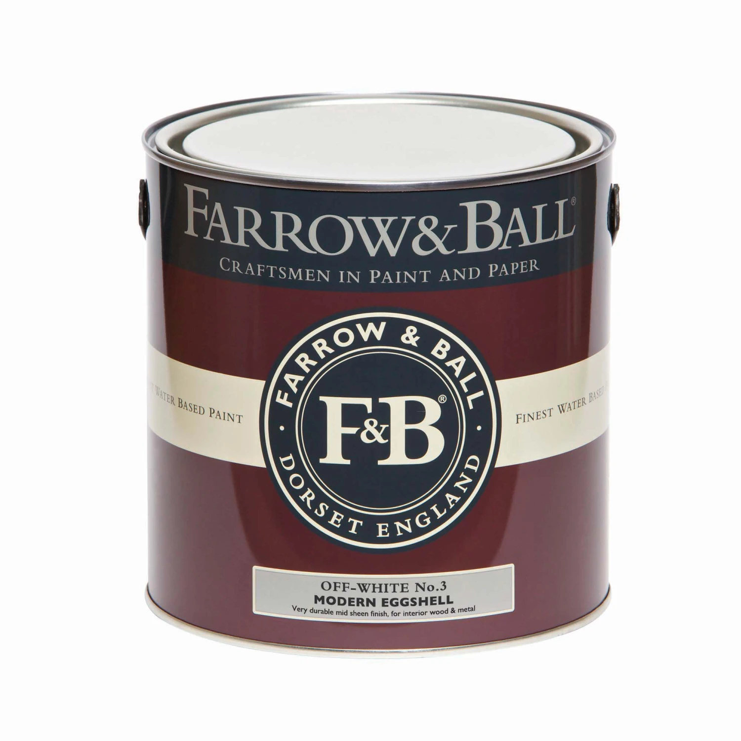 Farrow & Ball Modern Off White No.3 Eggshell Paint, 2.5L 4 Farrow & Ball Modern Off White No.3 Eggshell Paint, 2.5L - Image 2