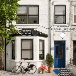 GoodHome Baltimore Smooth Matt Masonry Paint, 10L Tin -Hammerite Shop goodhome baltimore smooth matt masonry paint 10l tin5059340295985 19i EN 2022