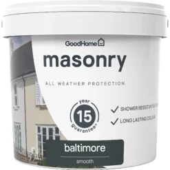 GoodHome Baltimore Smooth Matt Masonry Paint, 5L Tin 7 GoodHome Baltimore Smooth Matt Masonry Paint, 5L Tin -Hammerite Shop goodhome baltimore smooth matt masonry paint 5l tin5059340295978 02c