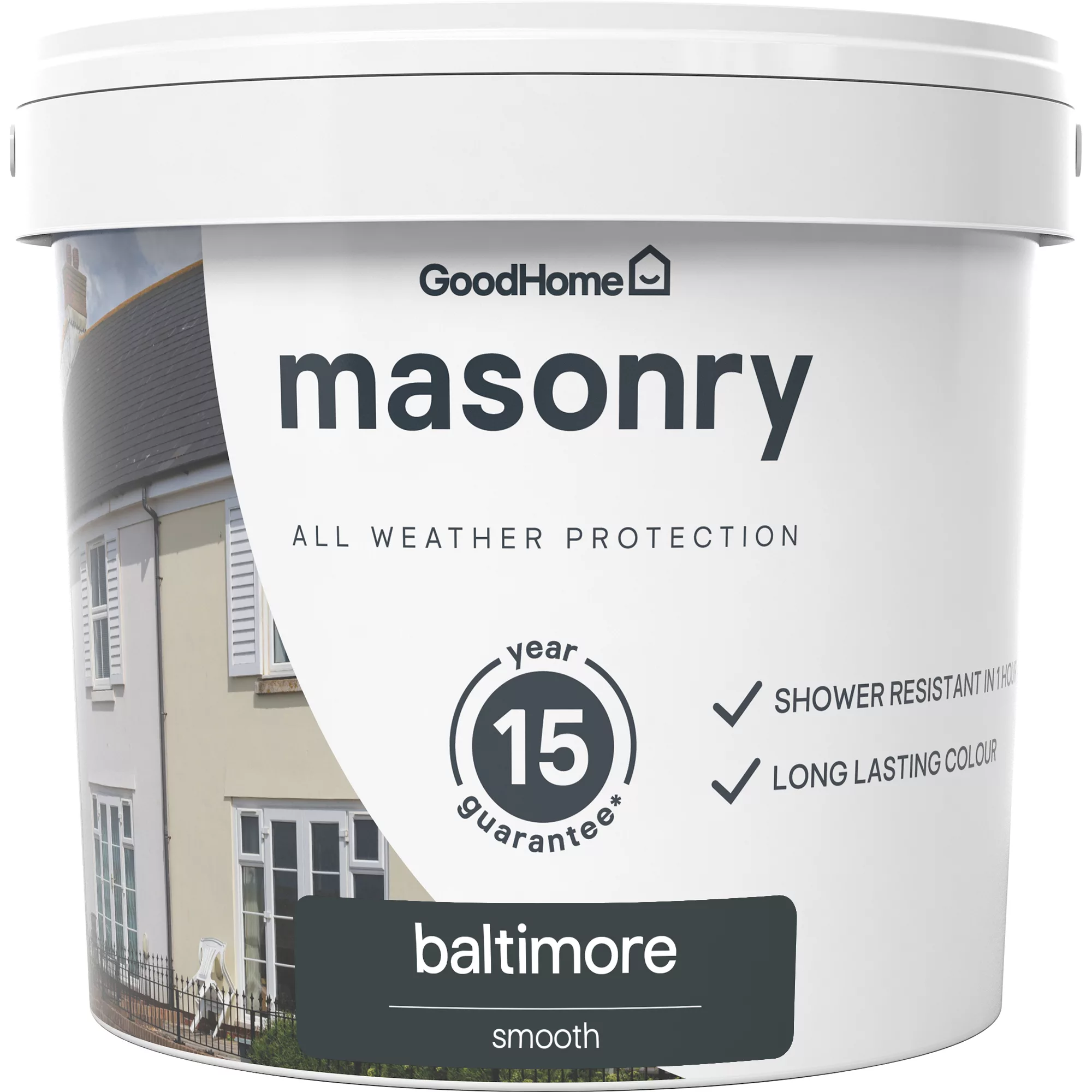 GoodHome Baltimore Smooth Matt Masonry Paint, 5L Tin 4 GoodHome Baltimore Smooth Matt Masonry Paint, 5L Tin - Image 2
