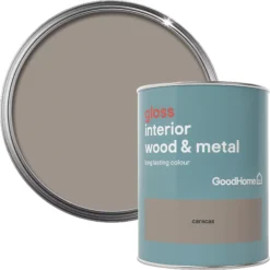 GoodHome Caracas Gloss Metal & Wood Paint, 750ml