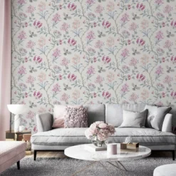 GoodHome Cidon Cream & Pink Floral Textured Wallpaper -Hammerite Shop goodhome cidon cream pink floral textured wallpaper5059340408903 01i