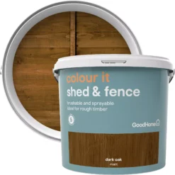 GoodHome Colour It Dark Oak Matt Fence & Shed Stain, 5L -Hammerite Shop goodhome colour it dark oak matt fence shed stain 5l5036581088682 37c