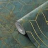 GoodHome Diap Teal Geometric Metallic Effect Textured Wallpaper -Hammerite Shop goodhome diap teal geometric metallic effect textured wallpaper5059340409023 01c