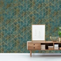 GoodHome Diap Teal Geometric Metallic Effect Textured Wallpaper 9 GoodHome Diap Teal Geometric Metallic Effect Textured Wallpaper -Hammerite Shop goodhome diap teal geometric metallic effect textured wallpaper5059340409023 01i