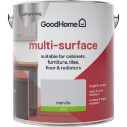 GoodHome Durable Melville Satin Multi-surface Paint, 2L -Hammerite Shop goodhome durable melville satin multi surface paint 2l3663602586296 02c