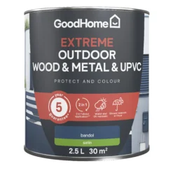 GoodHome Extreme Outdoor Bandol Satinwood Multi-surface Paint, 2.5L -Hammerite Shop goodhome extreme outdoor bandol satinwood multi surface paint 2 5l5059340297125 02c