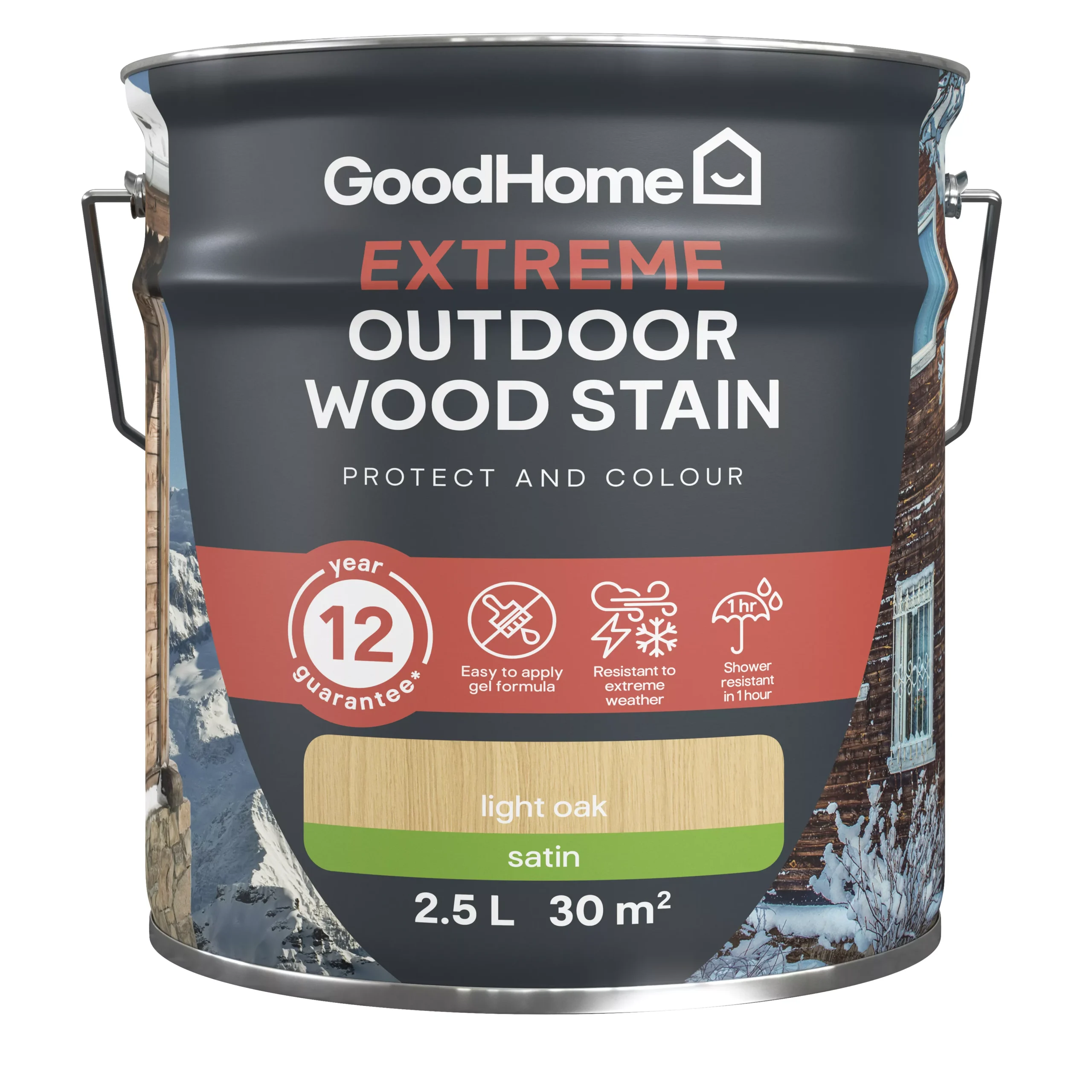 GoodHome Extreme Outdoor Light Oak Satin Quick Dry Wood Stain, 2.5L 4 GoodHome Extreme Outdoor Light Oak Satin Quick Dry Wood Stain, 2.5L - Image 2