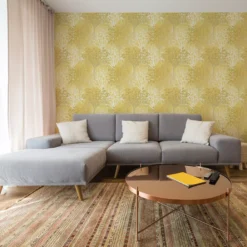 GoodHome Foxhill Yellow Trees Metallic Effect Smooth Wallpaper -Hammerite Shop goodhome foxhill yellow trees metallic effect smooth wallpaper5059340410425 21i