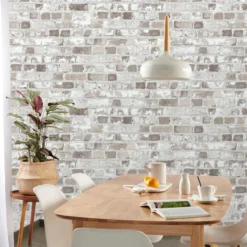 GoodHome Givry Beige Brick Stone Effect Textured Wallpaper -Hammerite Shop goodhome givry beige brick stone effect textured wallpaper3663602559627 02i bq