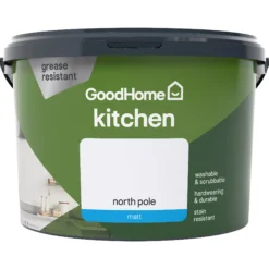 GoodHome Kitchen North Pole Matt Emulsion Paint, 2.5L -Hammerite Shop goodhome kitchen north pole matt emulsion paint 2 5l3663602401056 02c