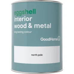 GoodHome North Pole Eggshell Metal & Wood Paint, 750ml -Hammerite Shop goodhome north pole eggshell metal wood paint 750ml5036581059064 02c BQ