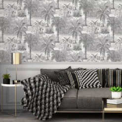 GoodHome Onyk Grey Jungle Textured Wallpaper -Hammerite Shop goodhome onyk grey jungle textured wallpaper5059340409924 01i