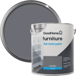 GoodHome Renovation Meriden Flat Matt Furniture Paint, 2L