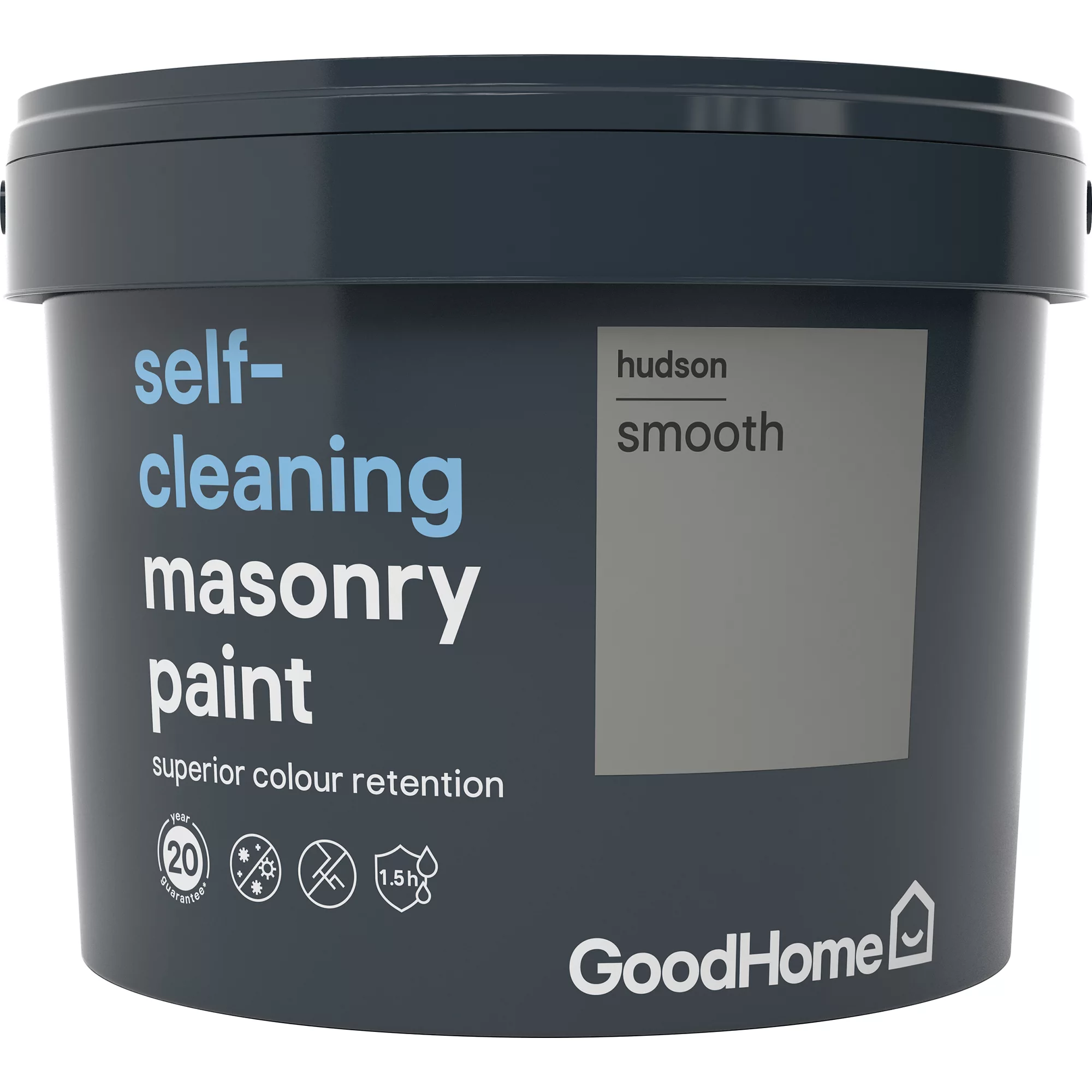 GoodHome Self-cleaning Hudson Smooth Matt Masonry Paint, 10L 4 GoodHome Self-cleaning Hudson Smooth Matt Masonry Paint, 10L - Image 2