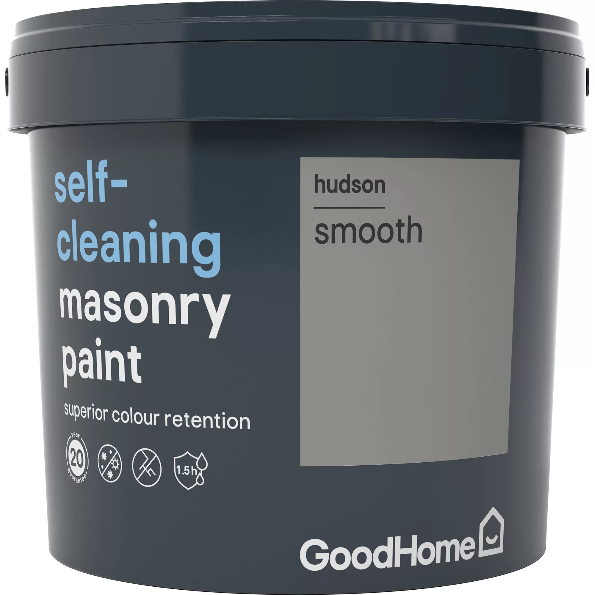 GoodHome Self-cleaning Hudson Smooth Matt Masonry Paint, 5L 4 GoodHome Self-cleaning Hudson Smooth Matt Masonry Paint, 5L - Image 2