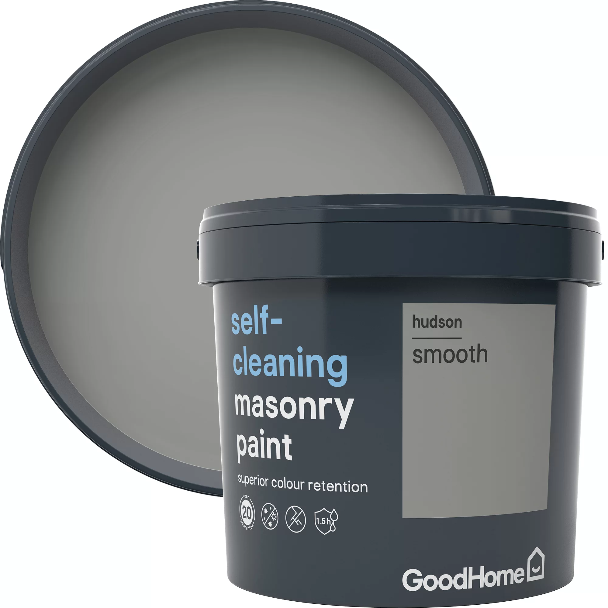 GoodHome Self-cleaning Hudson Smooth Matt Masonry Paint, 5L 5 GoodHome Self-cleaning Hudson Smooth Matt Masonry Paint, 5L - Image 3