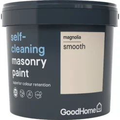 GoodHome Self-cleaning Magnolia Smooth Matt Masonry Paint, 5L -Hammerite Shop goodhome self cleaning magnolia smooth matt masonry paint 5l3663602521174 08c bq