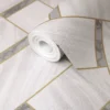 GoodHome Spinel Grey & White Chevron Tile Effect Textured Wallpaper -Hammerite Shop goodhome spinel grey white chevron tile effect textured wallpaper5059340410920 01c