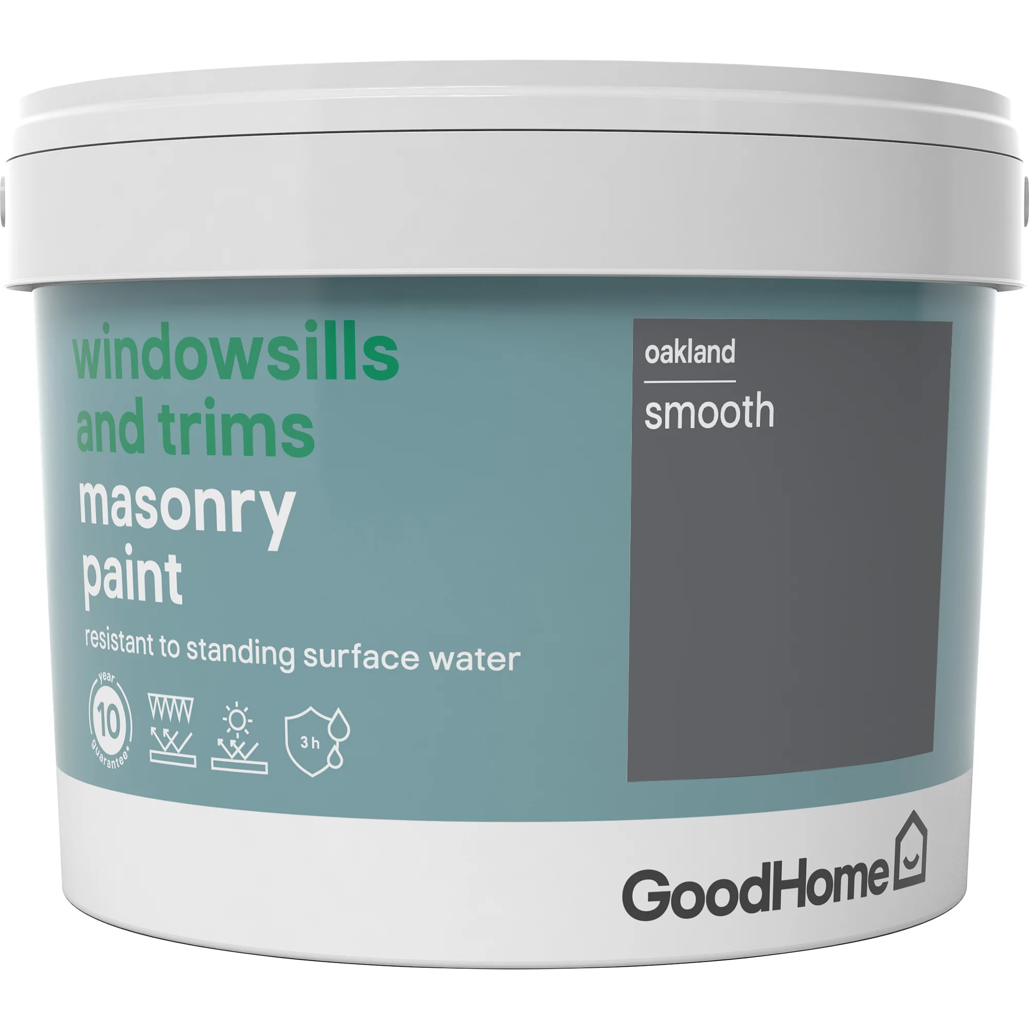 GoodHome Windowsills & Trims Oakland Smooth Matt Masonry Paint, 2.5L 5 GoodHome Windowsills & Trims Oakland Smooth Matt Masonry Paint, 2.5L - Image 3