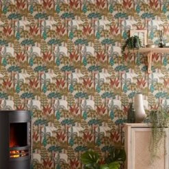 Grandeco Multicolour Elephant Forest Embossed Wallpaper -Hammerite Shop grandeco multicolour elephant forest embossed wallpaper5411012481292 01i