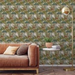Grandeco Multicolour Elephant Forest Embossed Wallpaper -Hammerite Shop grandeco multicolour elephant forest embossed wallpaper5411012481292 02i bq