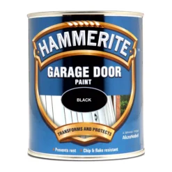 Hammerite Black High Sheen Garage Door Paint, 750ml -Hammerite Shop hammerite black high sheen garage door paint 750ml5011867019826 08c bq